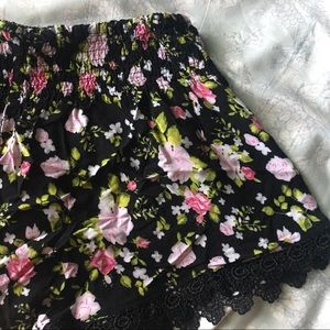 black floral lace shorts